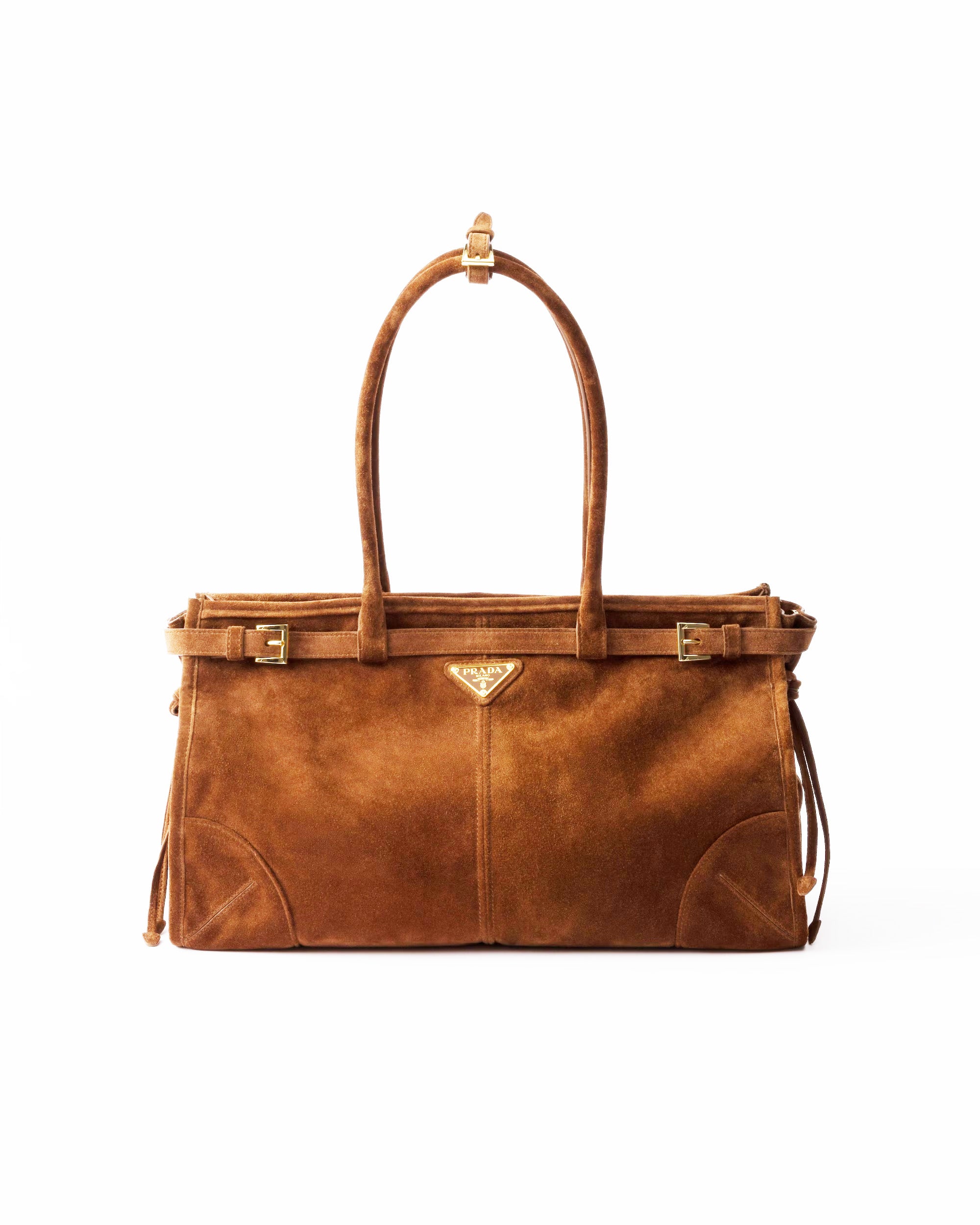 Prada Camel Suede Bonnie Bag