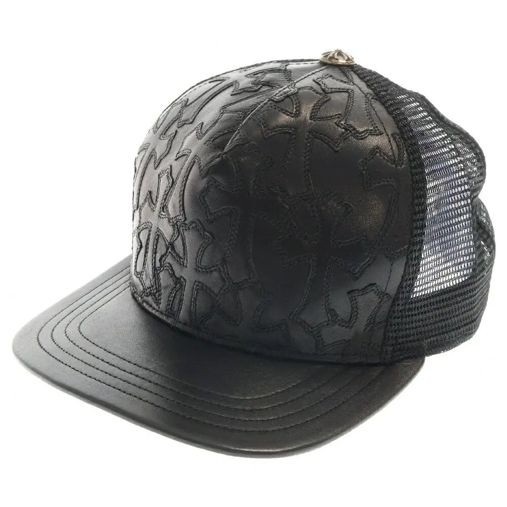 Chrome Hearts Cemetary Cross Leather Cap