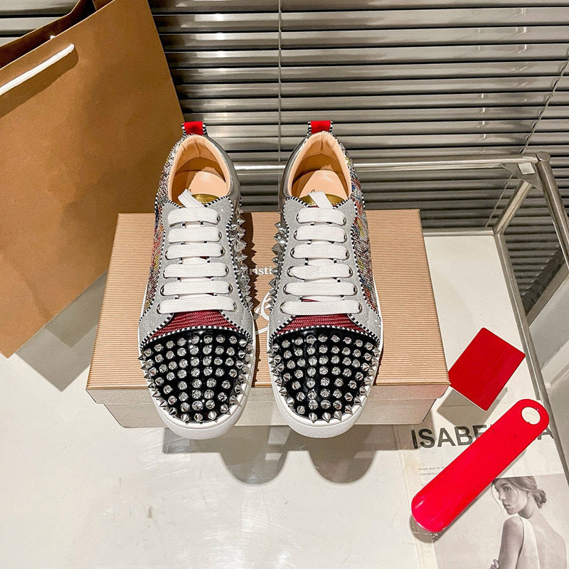 Christian Louboutin Full Color Low Spike Shoes
