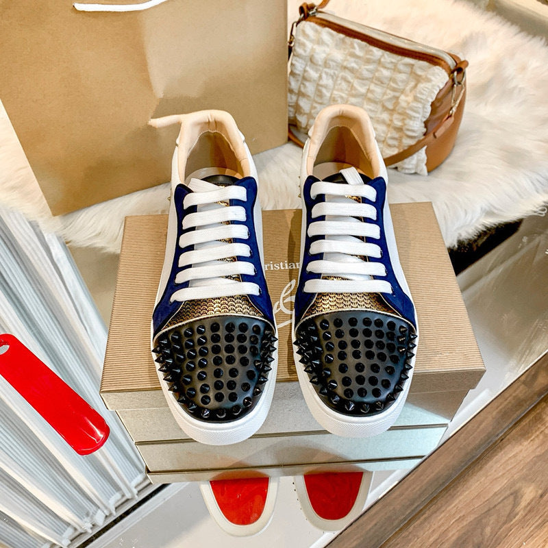 Christian Louboutin Full Color Low Spike Shoes