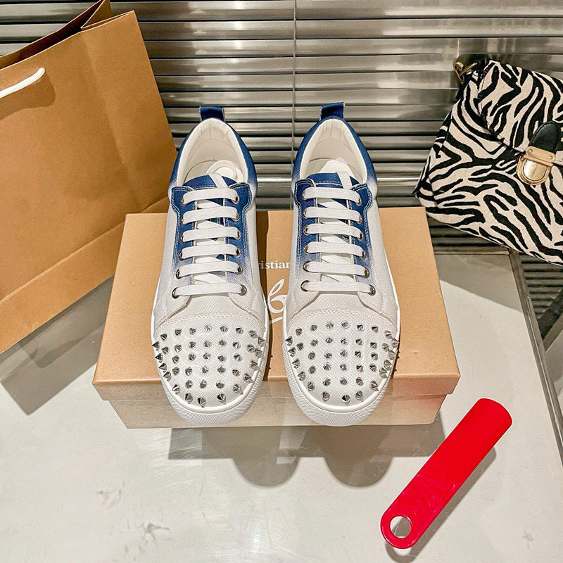 Christian Louboutin Full Color Low Spike Shoes