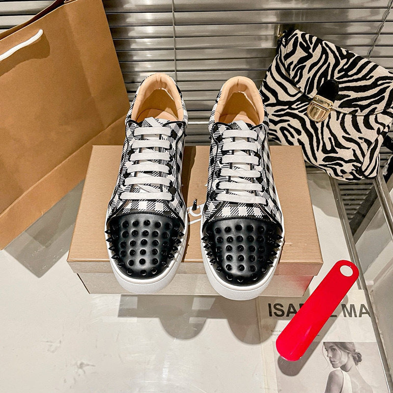 Christian Louboutin Full Color Low Spike Shoes
