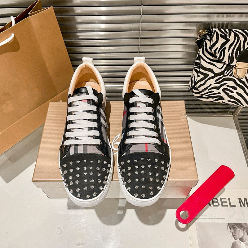 Christian Louboutin Full Color Low Spike Shoes