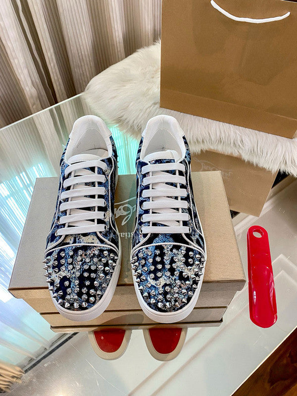 Christian Louboutin Full Color Low Spike Shoes