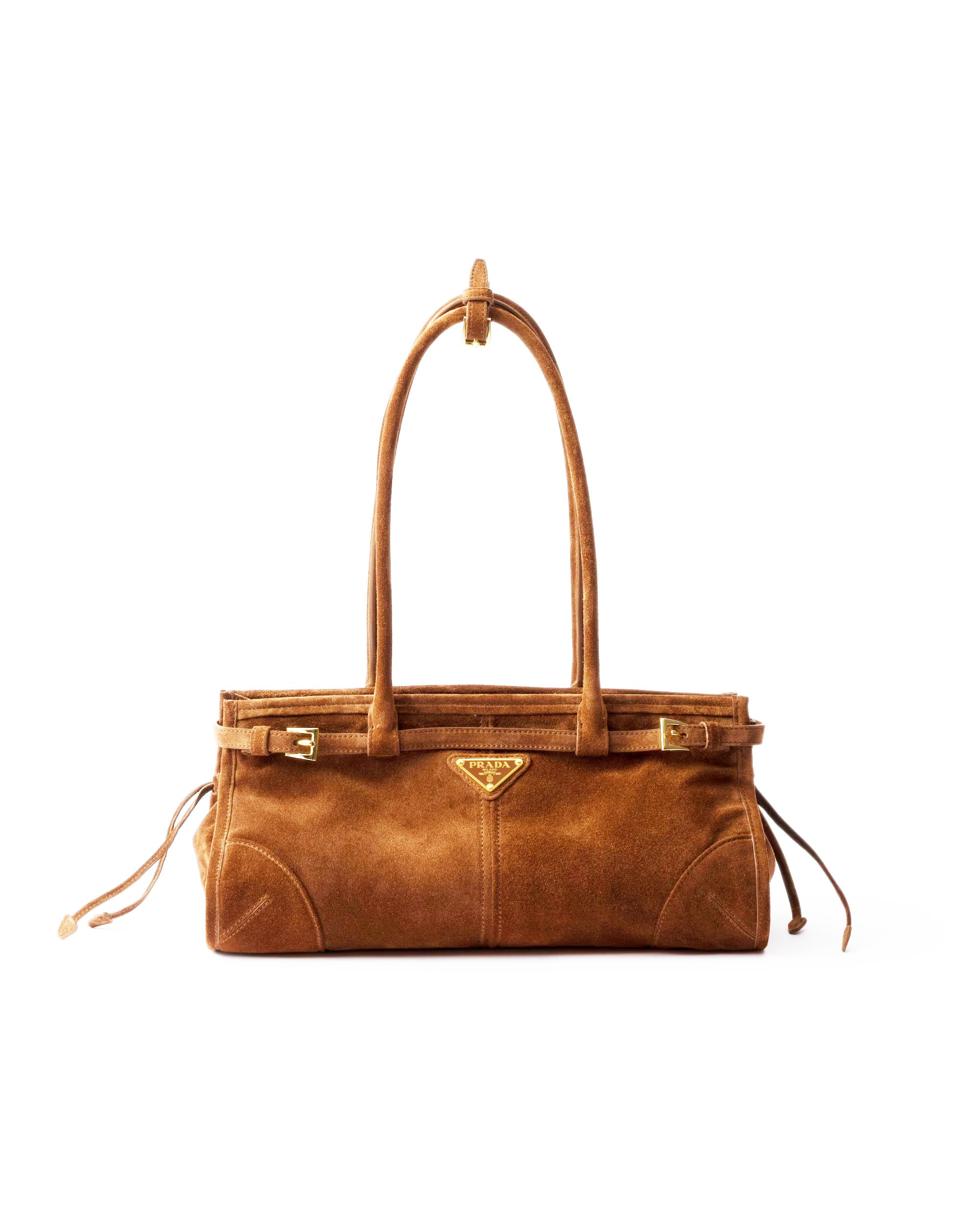 Prada Camel Suede Bonnie Bag