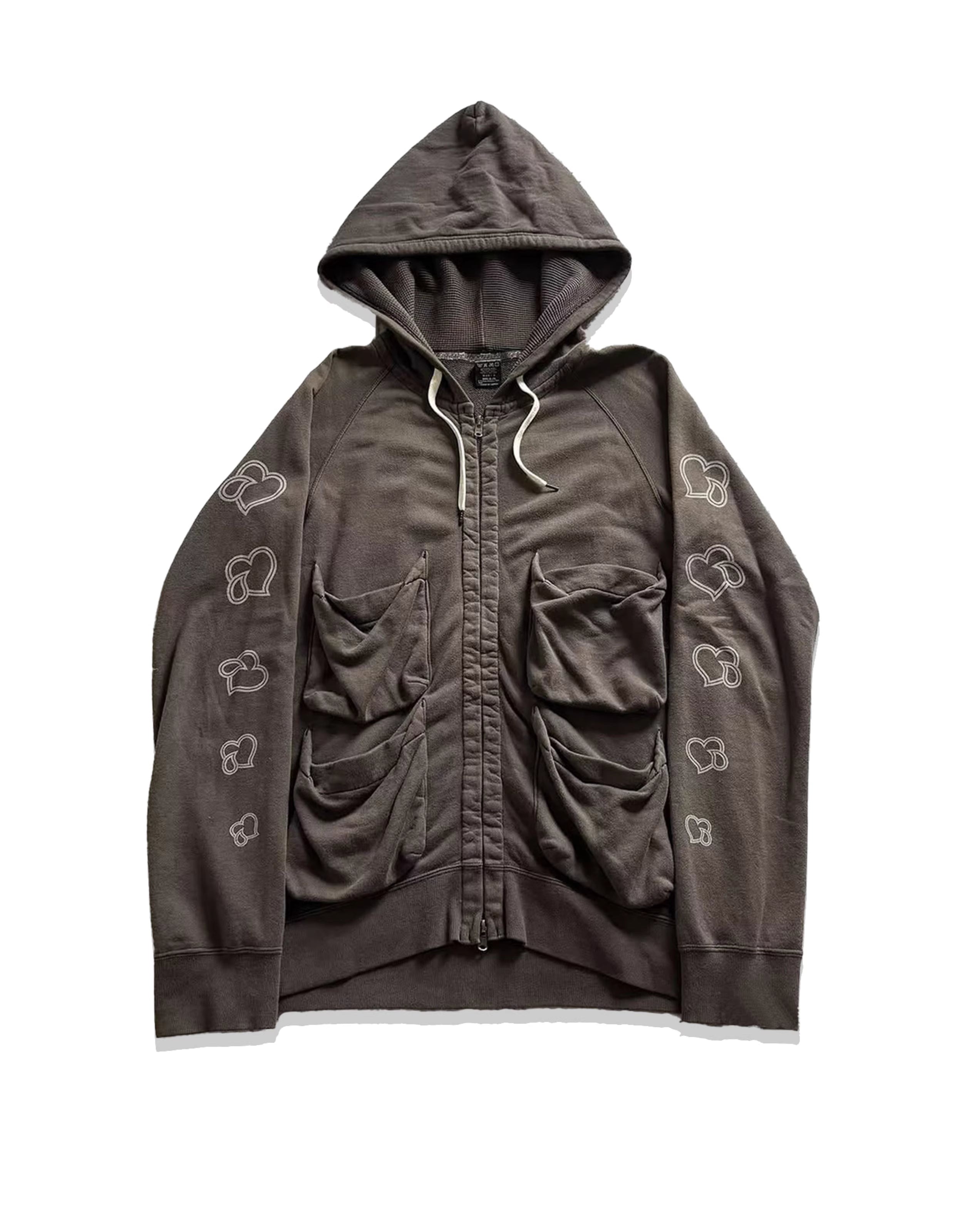 Number (N)ine Crying Hearts Zip-Up Hoodie