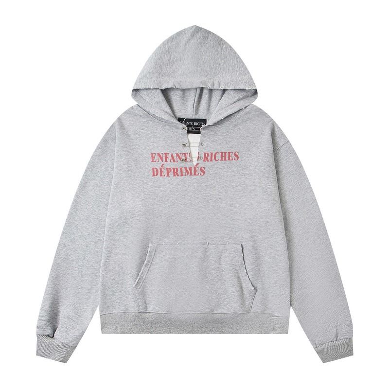 Enfants Riches Déprimés Distressed Neck Logo Hoodie