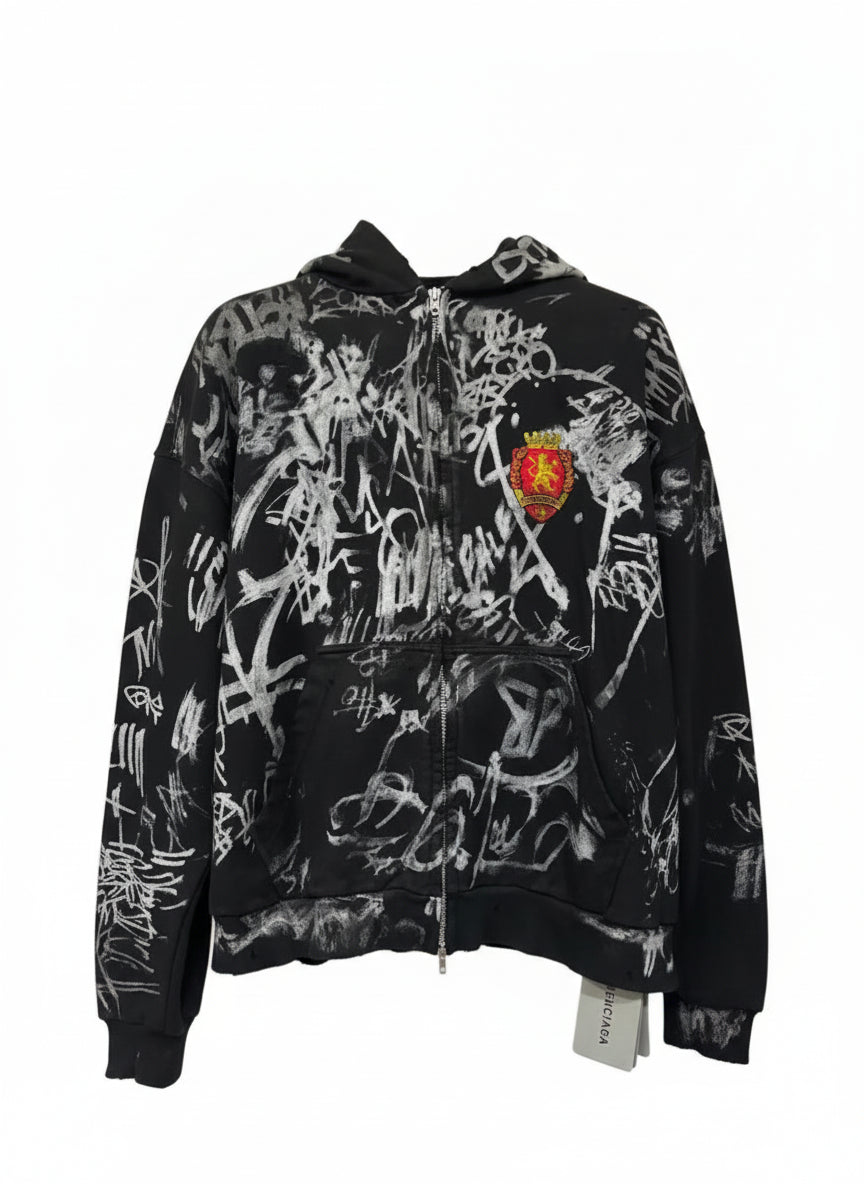 Balenciaga Graffiti Denim Black Sweater