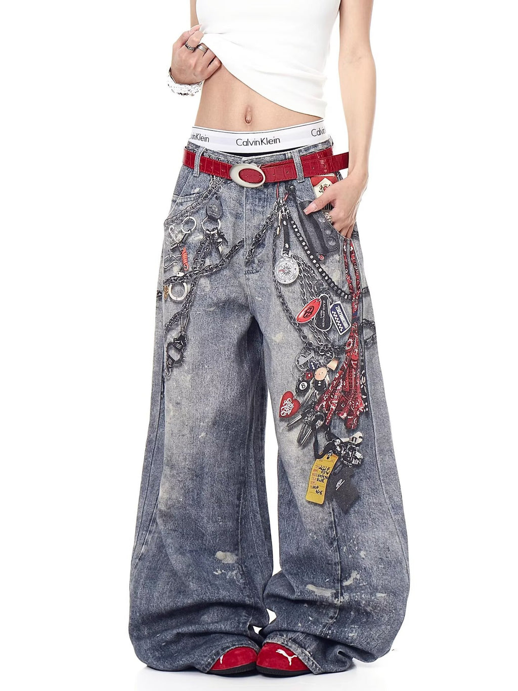 Acne Studios Red Chain Jean