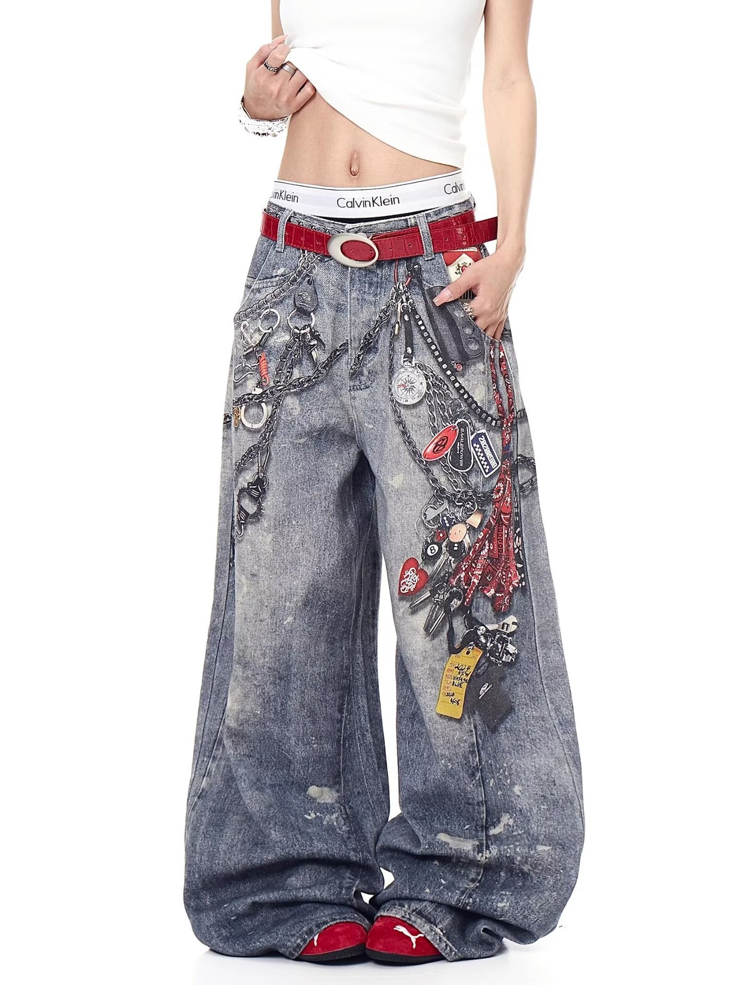 Acne Studios Red Chain Jean