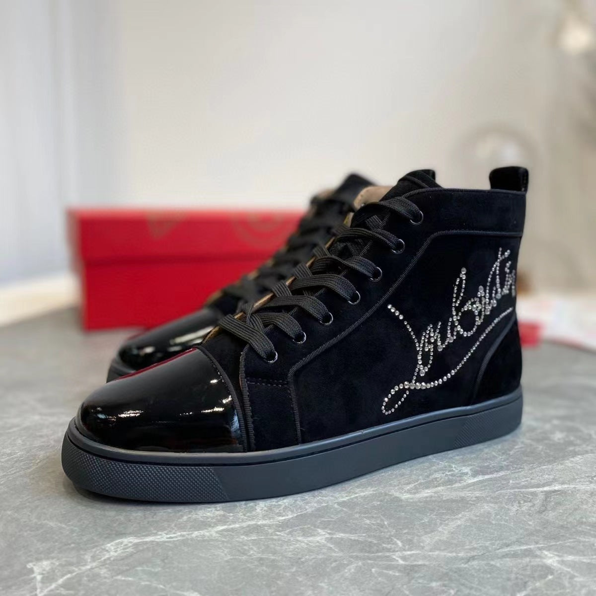 Christian Louboutin Shiny Spikes Hightops Shoes