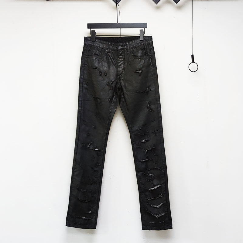 Dior Ripped SS04 Stripped Denim Pants