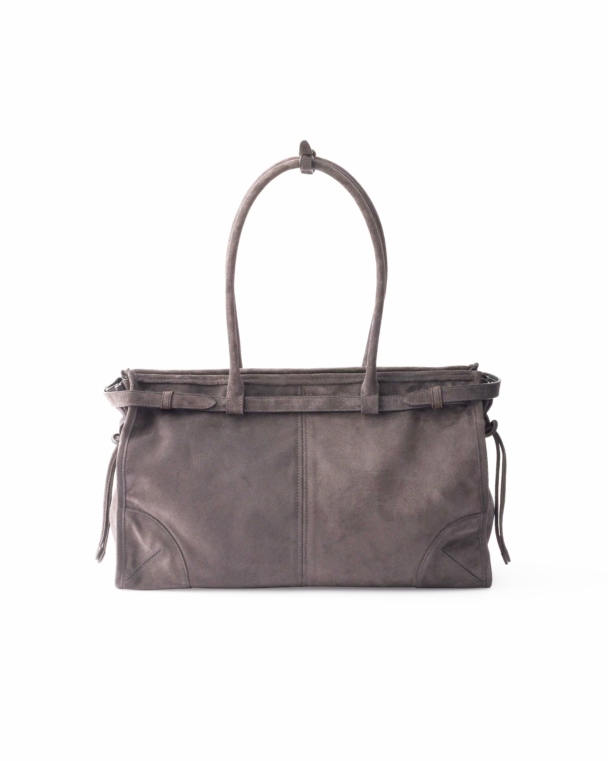 Prada Grey Suede Bonnie Bag