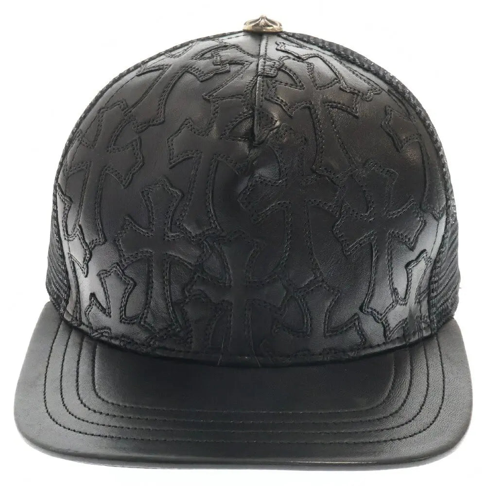 Chrome Hearts Cemetary Cross Leather Cap