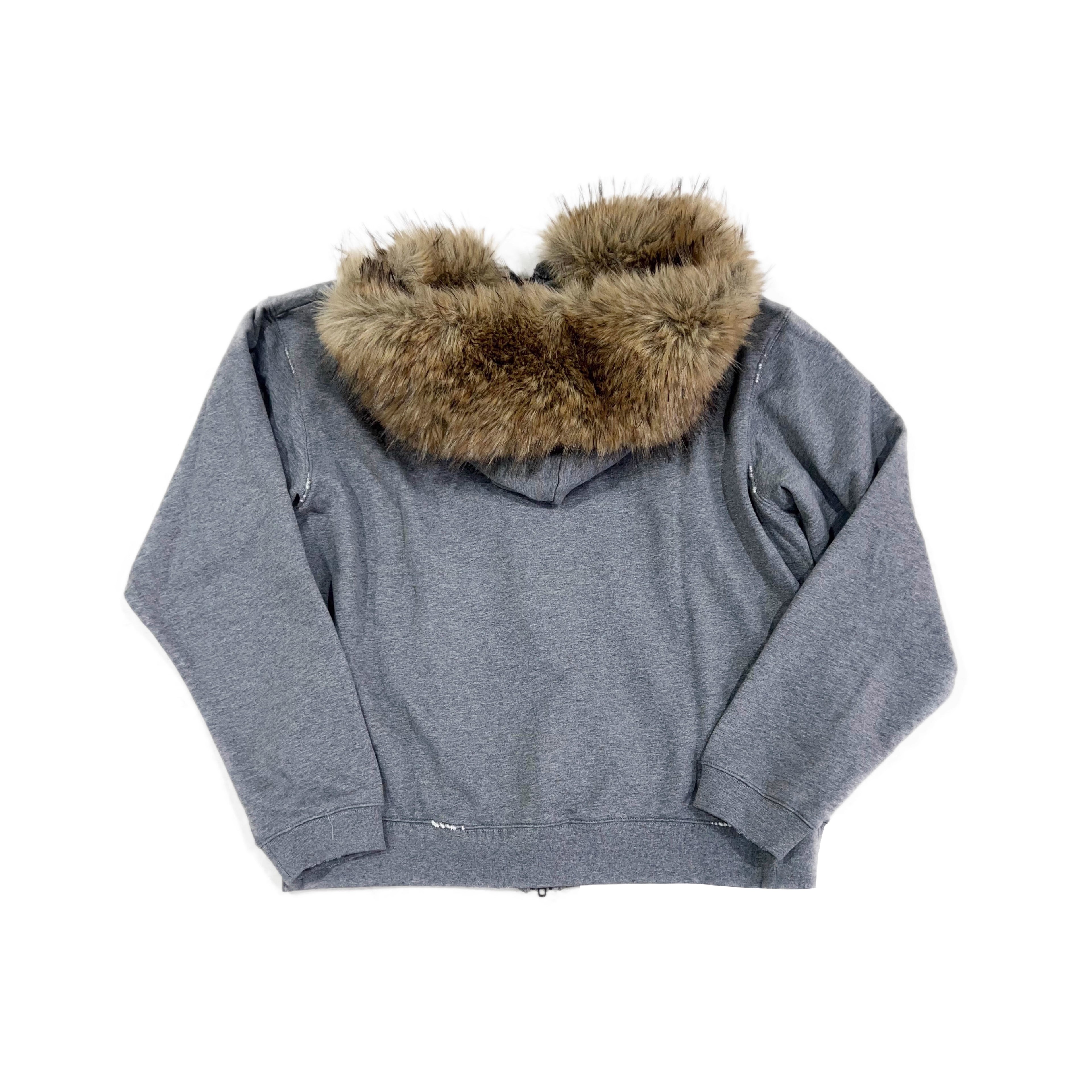 Balenciaga Luxury Script Fur Hat Zip-up Hoodie