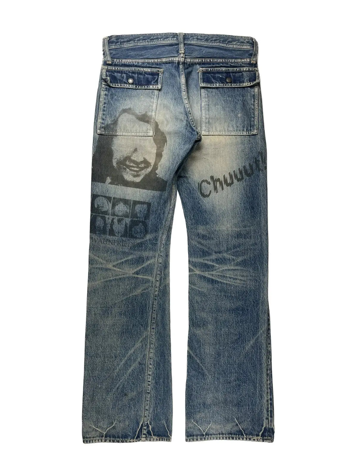 Undercover Chuuut Wahnfrieden Cargo Flare Denim Jeans