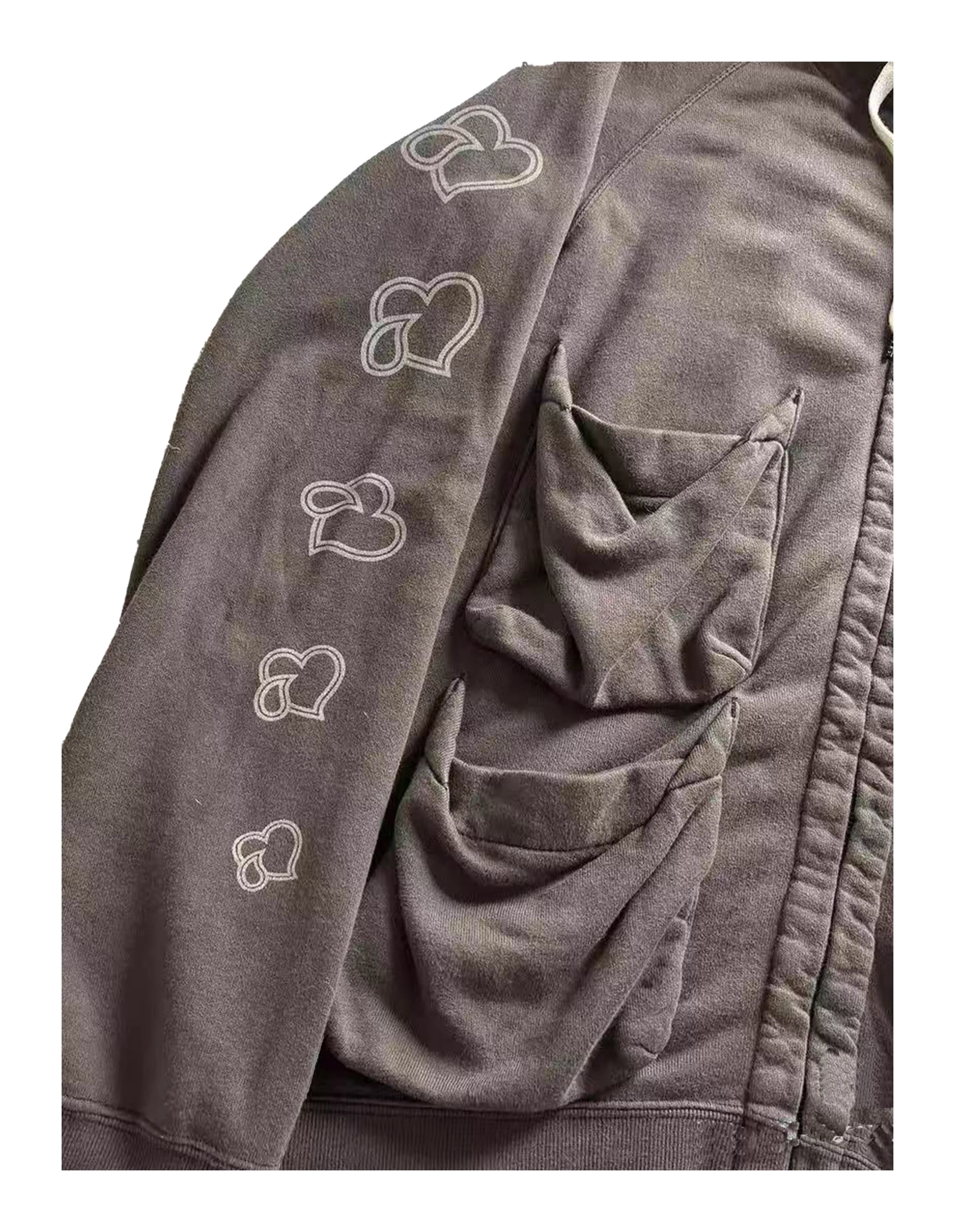 Number (N)ine Crying Hearts Zip-Up Hoodie