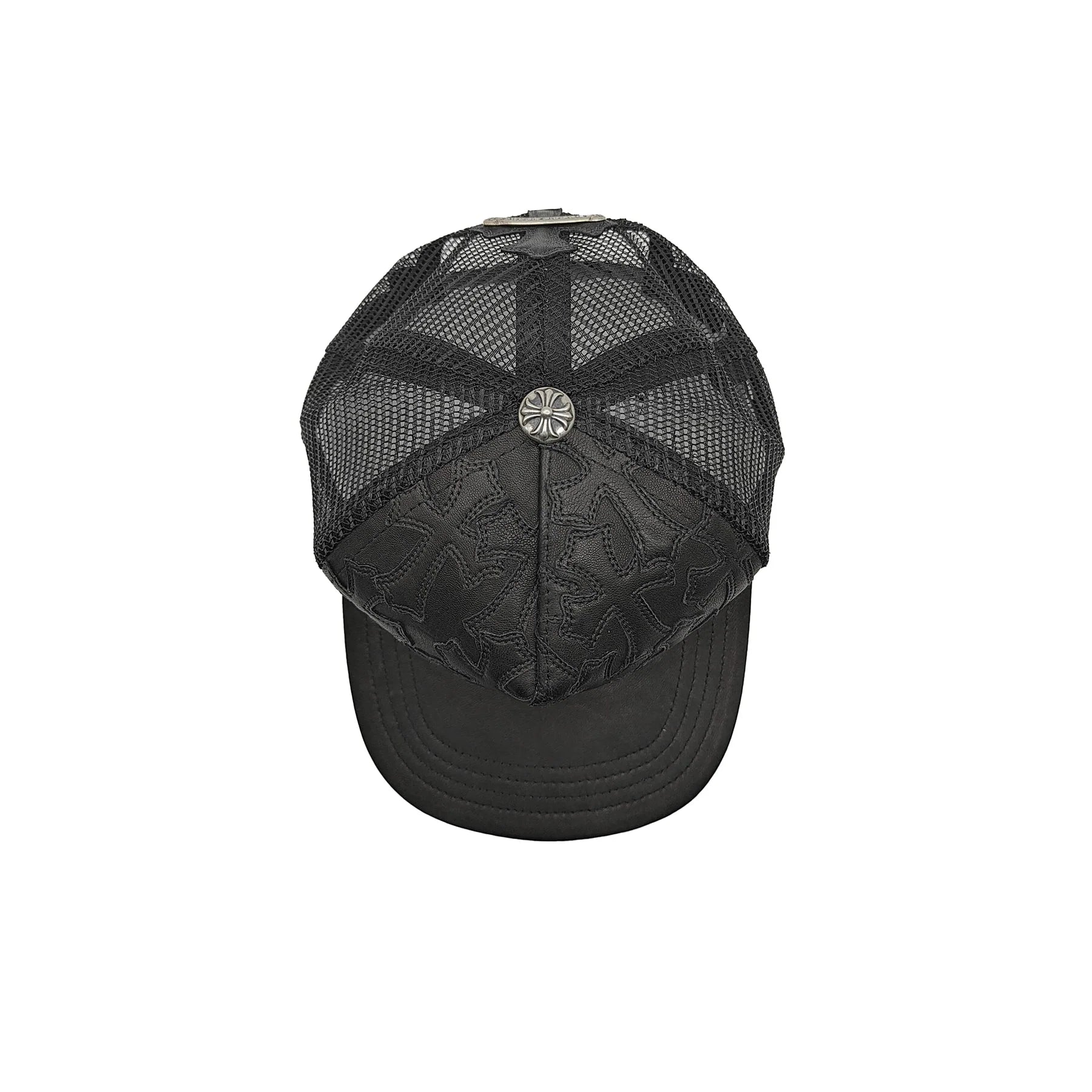 Chrome Hearts Cemetery Cross Leather Cap