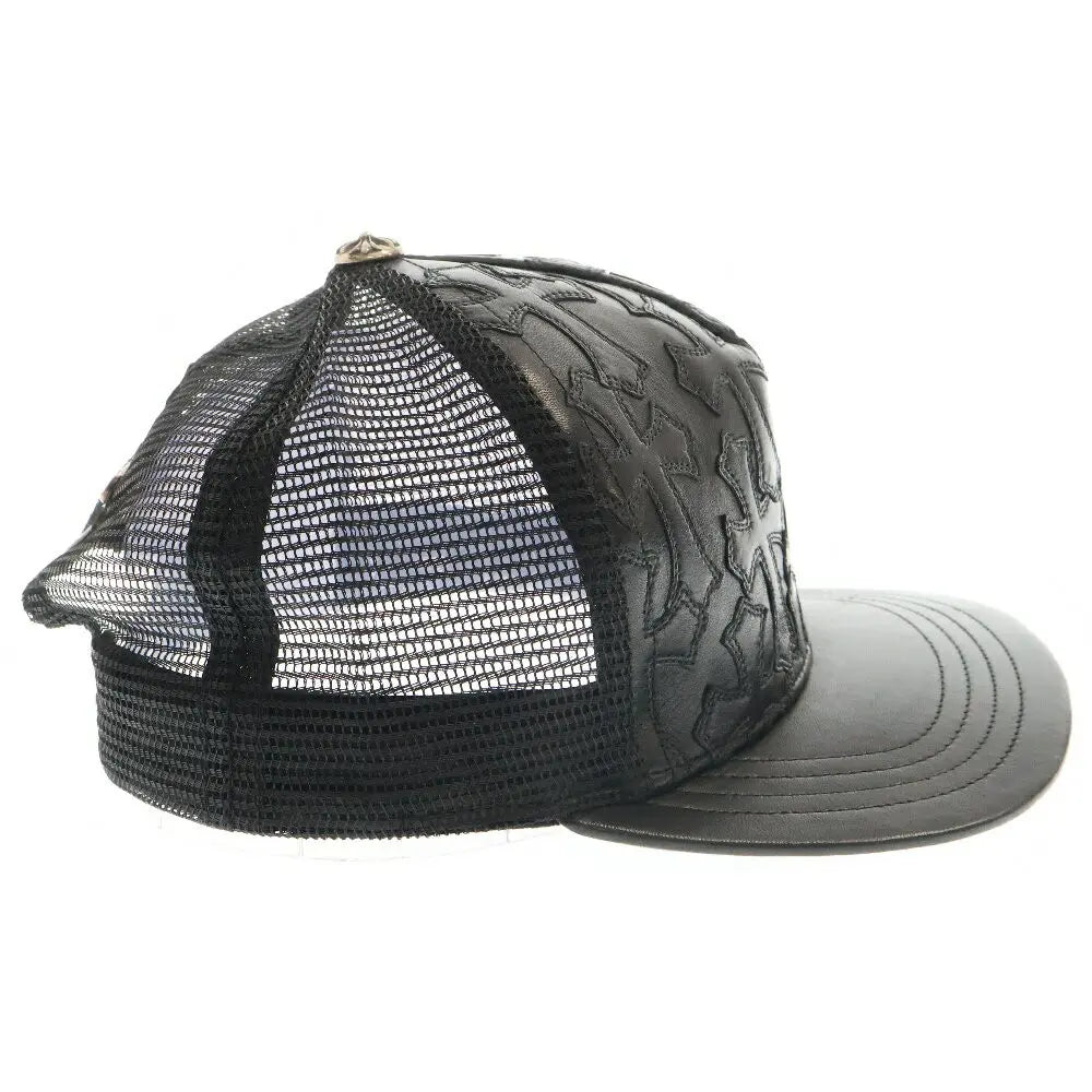 Chrome Hearts Cemetary Cross Leather Cap