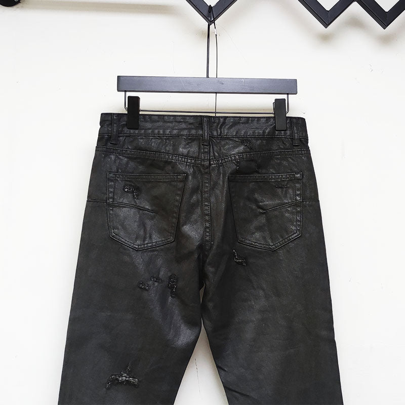 Dior Ripped SS04 Stripped Denim Pants