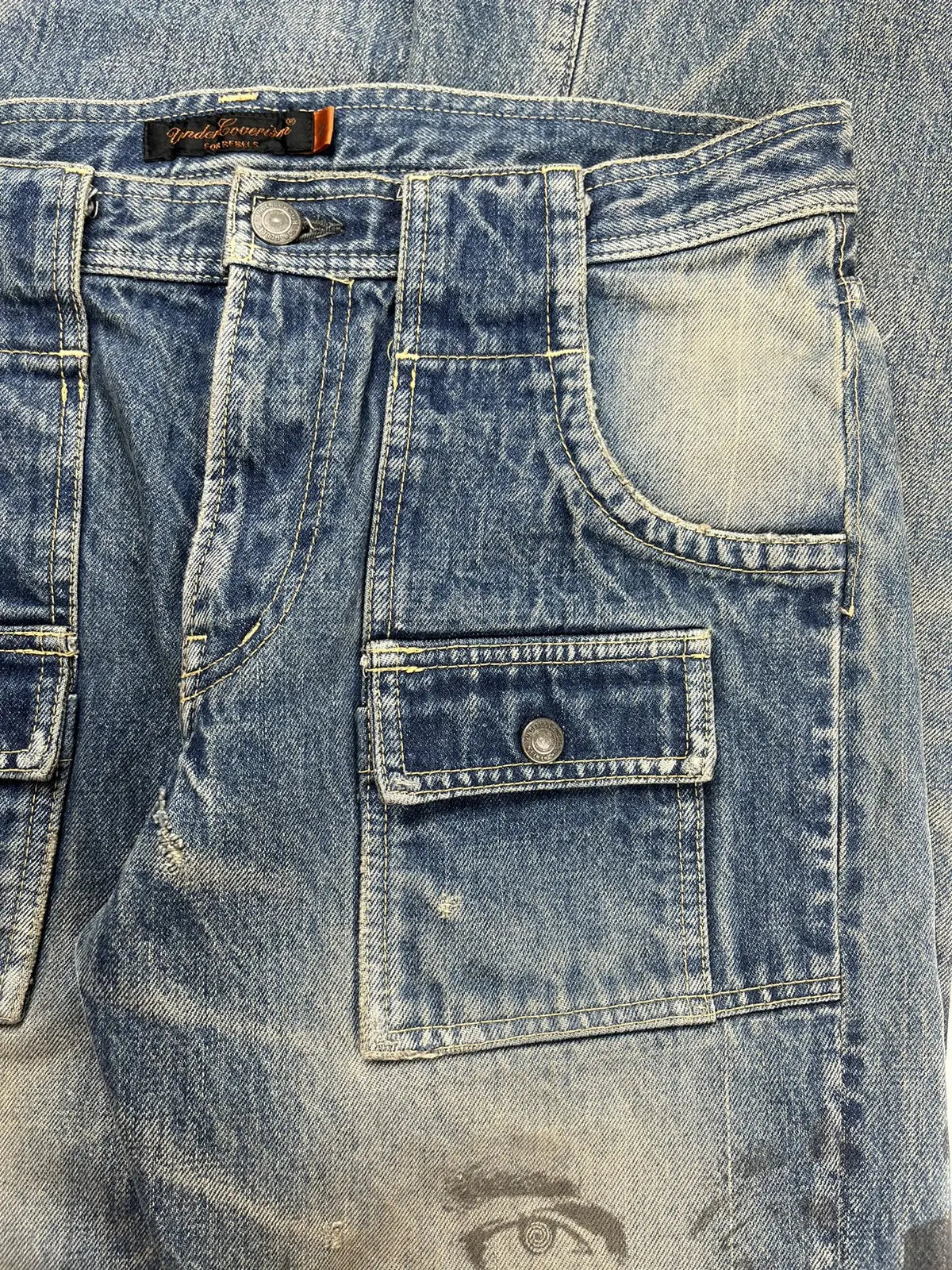 Undercover Chuuut Wahnfrieden Cargo Flare Denim Jeans