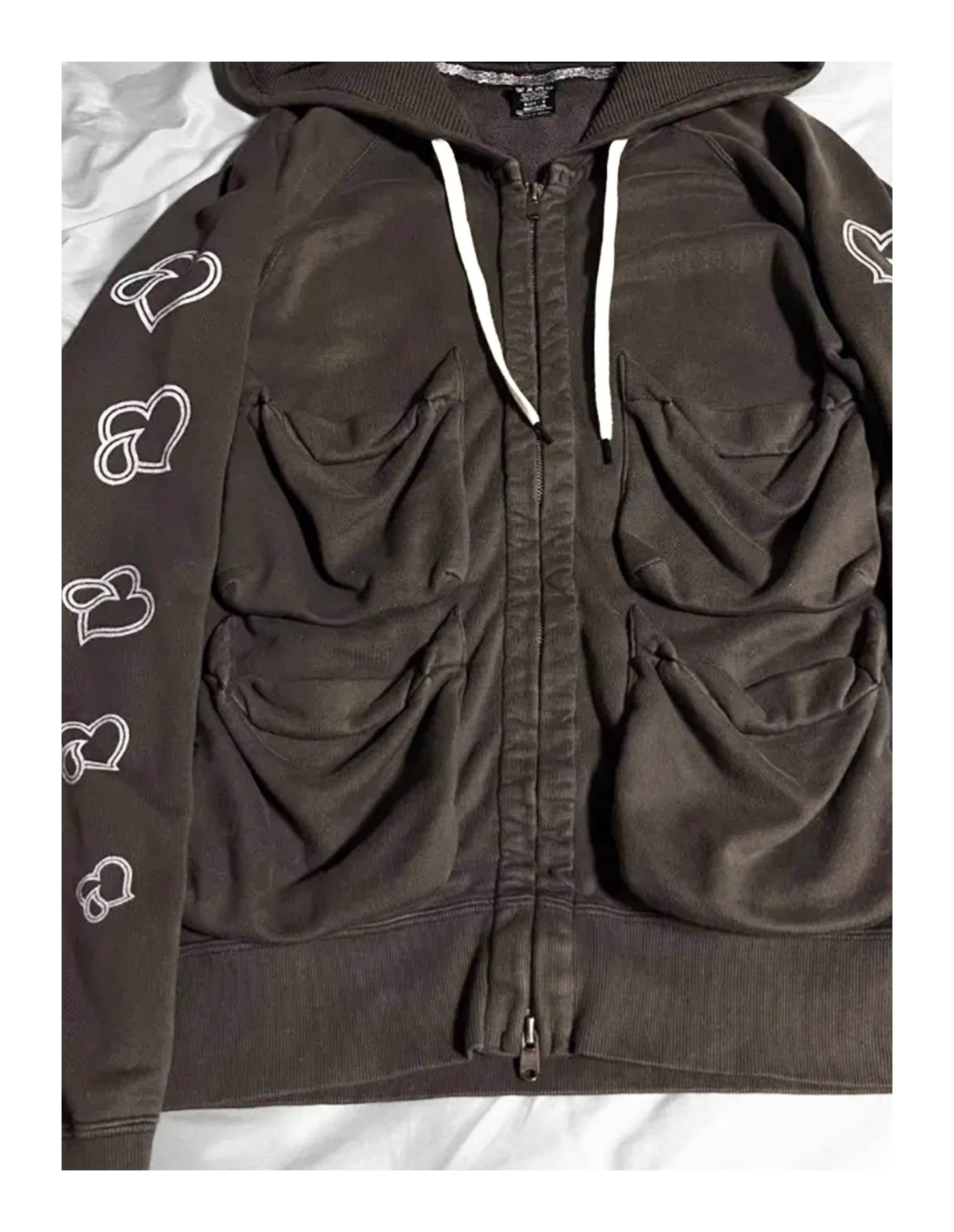 Number (N)ine Crying Hearts Zip-Up Hoodie