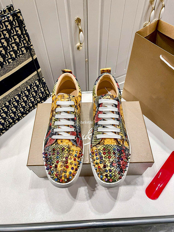 Christian Louboutin Full Color Low Spike Shoes