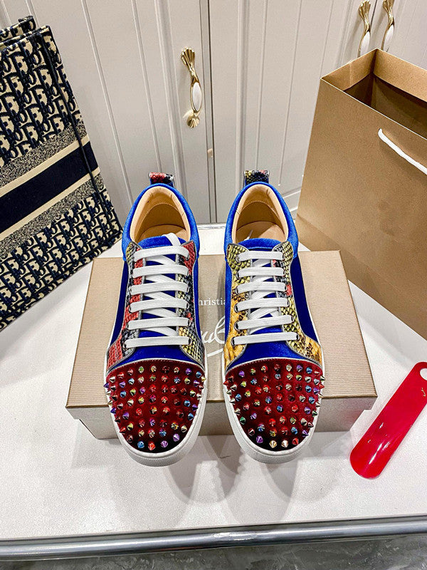Christian Louboutin Full Color Low Spike Shoes