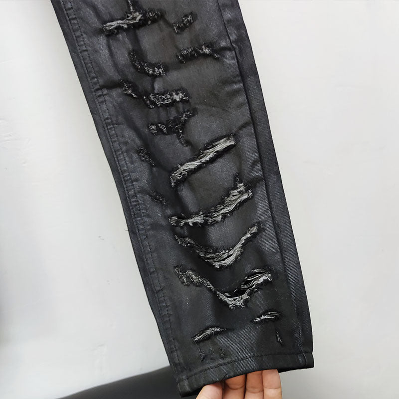 Dior Ripped SS04 Stripped Denim Pants