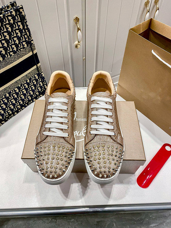 Christian Louboutin Full Color Low Spike Shoes