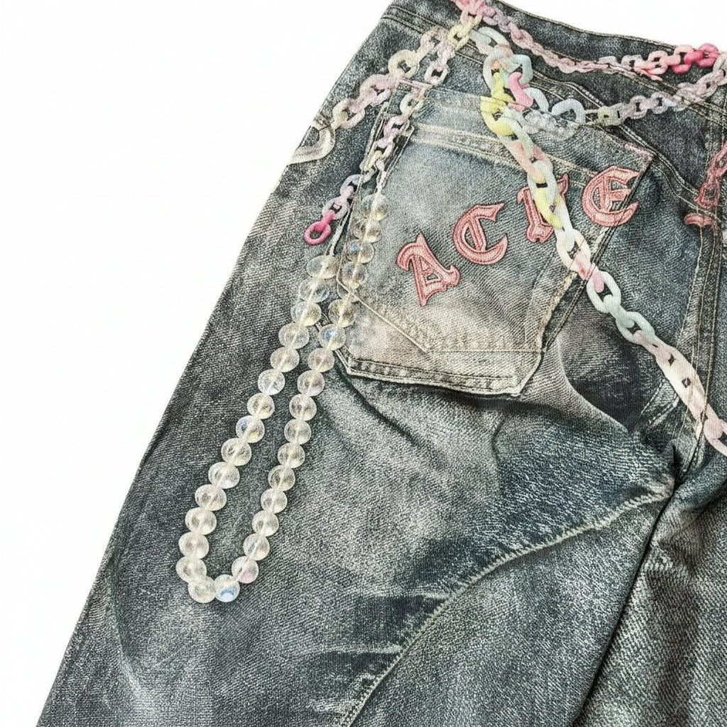 Acne Studios Multicolor Chain Jeans