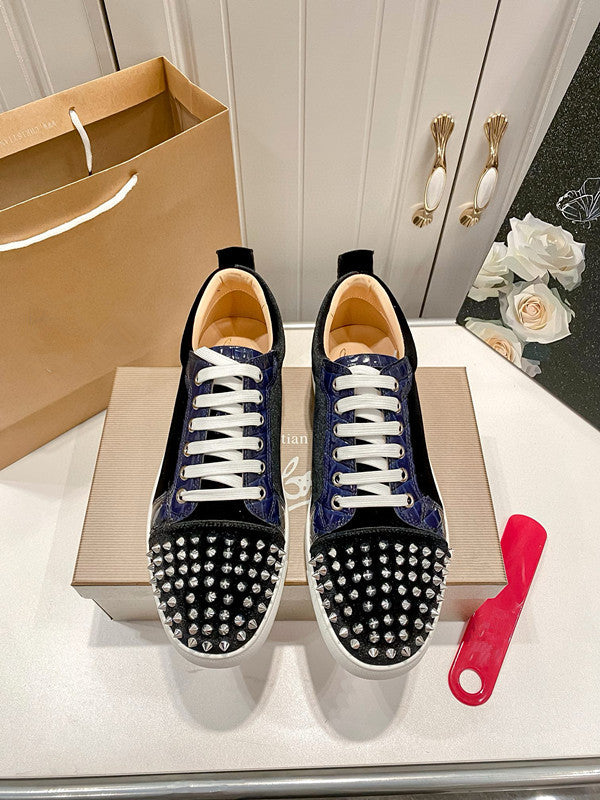 Christian Louboutin Full Color Low Spike Shoes