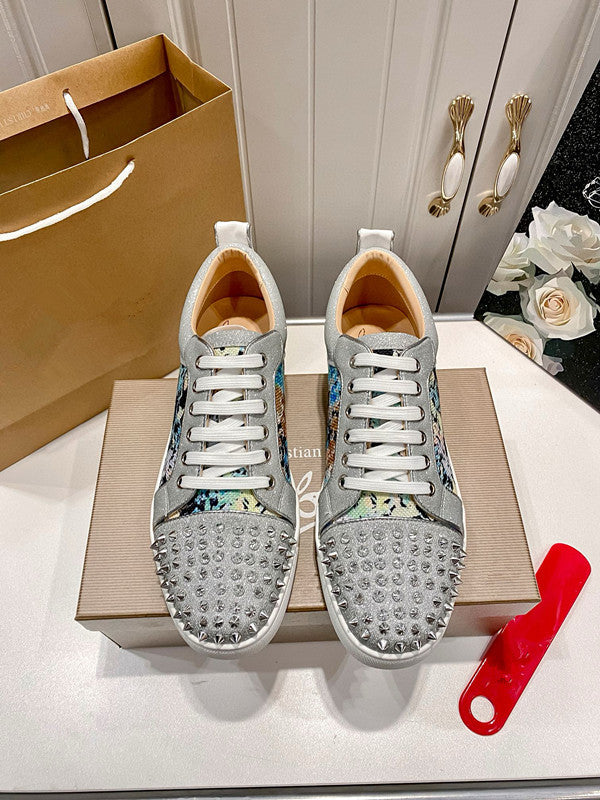Christian Louboutin Full Color Low Spike Shoes