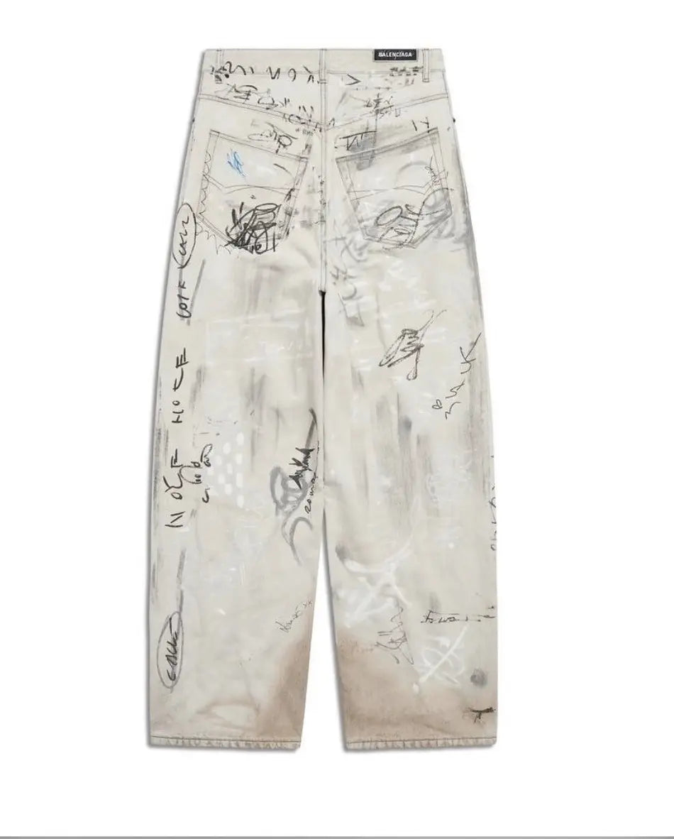 Balenciaga Graffiti White Jeans
