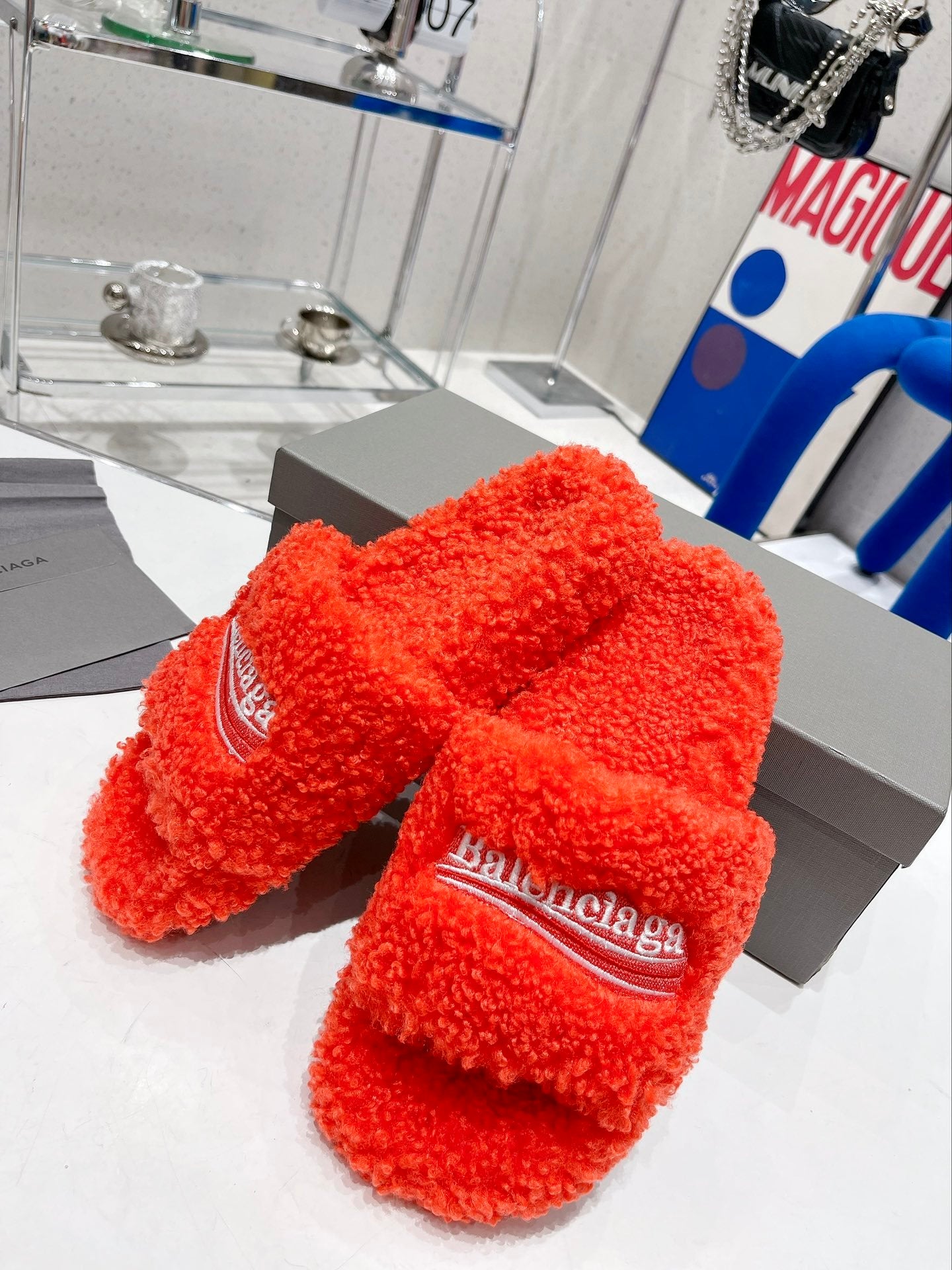 Balenciaga Furry Slides